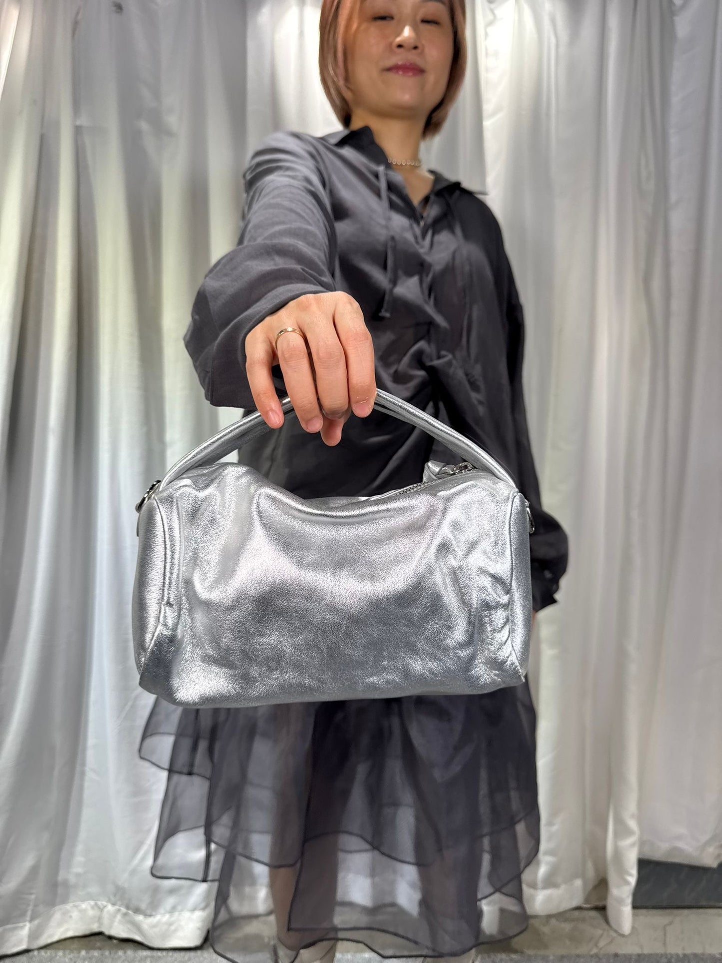 銀色小袋子(有長帶可斜孭)