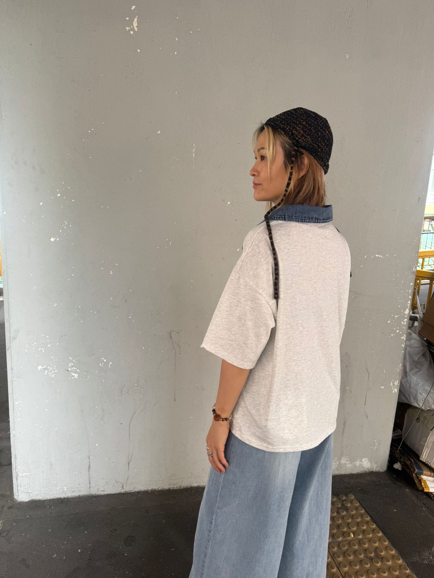 牛仔Polo領Top