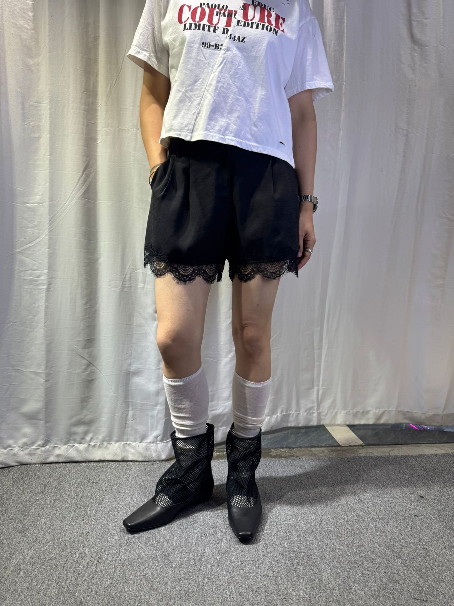 Lace邊短褲