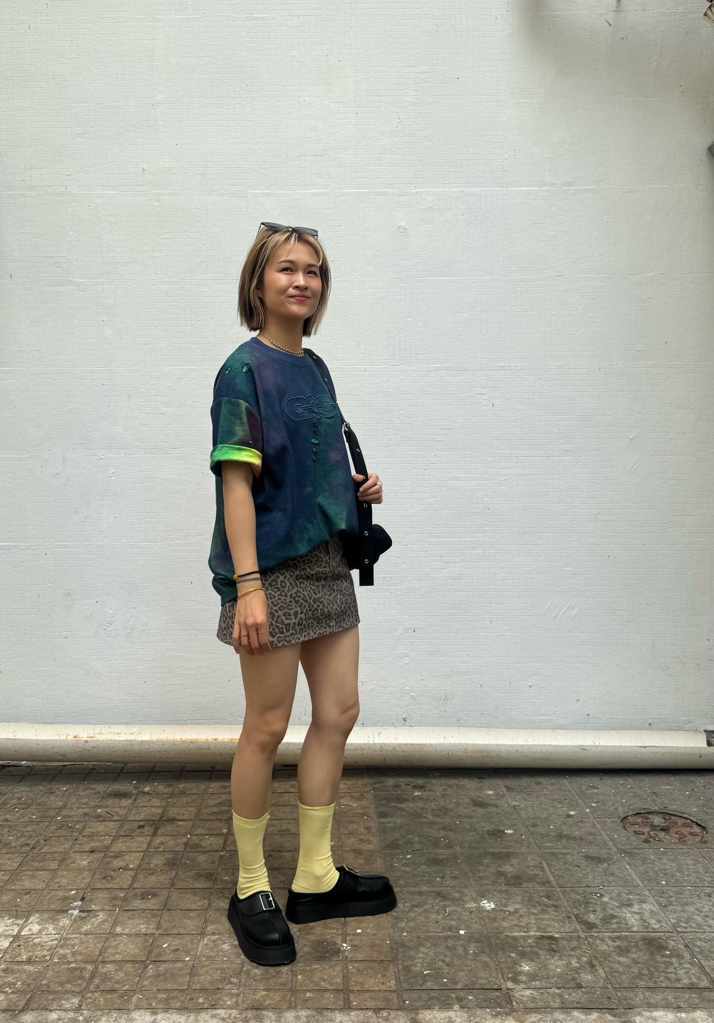 豹文短裙褲